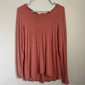 All In Motion Long Sleeve Twist Open Back Top